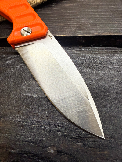 Фрикционный складной нож Атом-2 сталь AUS10, рукоять G10 оранжевый