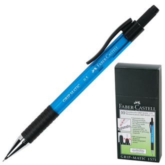 Карандаш механический FABER-CASTELL "Grip Matic 1375", корпус голубой, ластик, 0,5 мм, 137551