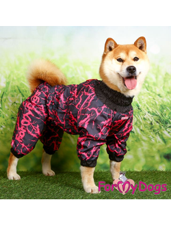 Дождевик черно/розовый НЕОН для мопсов и французов