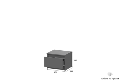 Денвер тумба прикроватная Графит серый
