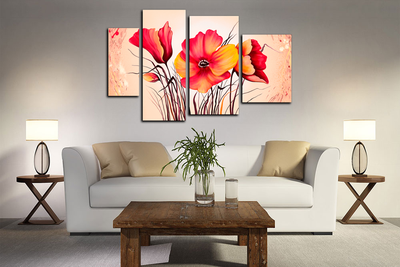 Модульная картина "Цветы радости"