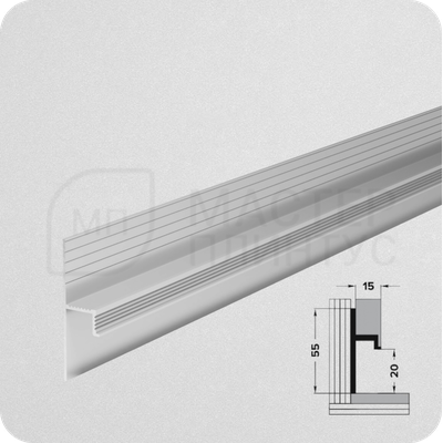 Скрытый плинтус Лука Плт 55.2500.01л Серебро матовое