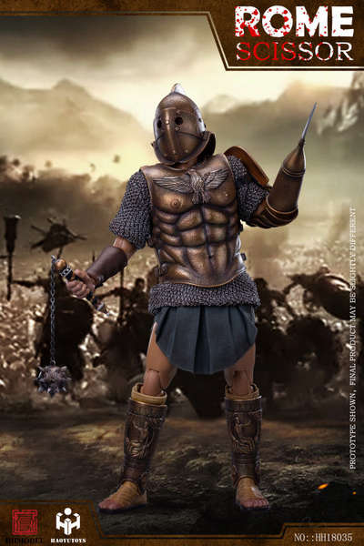 Римский гладиатор скисор (арбелас) в золотой броне - Коллекционная ФИГУРКА 1/6 Imperial Army Hunting Ground Fighter SCISSOR Gold Edition (HH18035) - HHMODEL & HAOYUTOYS