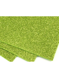 Фоамиран Глиттерный, лист 20х30 см, цвет хвойный