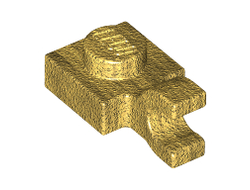 Plate, Modified 1 x 1 with Open O Clip Horizontal Grip, Pearl Gold (61252 / 4523160 / 6284379)