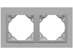 Efapel 90920 TAA, Рамка анимато, 2 поста, алюминий/алюминий