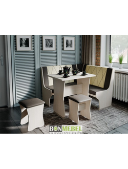 Кухонный уголок Гамма тип 2 Мини Дуб молочный (Бонмебель)