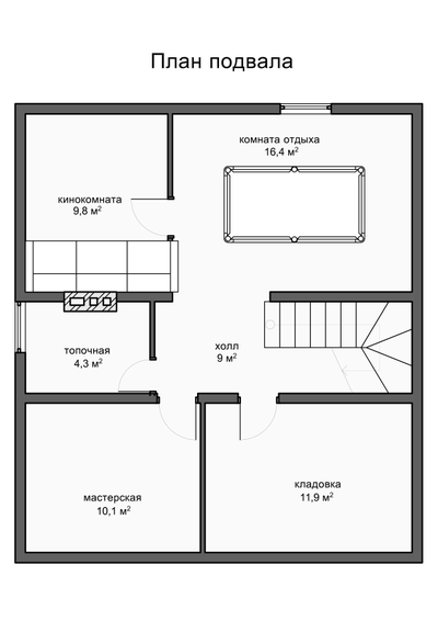 Двухэтажный дом с четырьмя спальнями 140м² (S6)