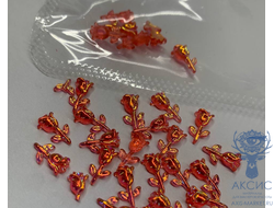 Фигурки для ногтей (розочки цветные) в мягкой упаковке