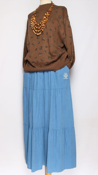 ДЖЕМПЕР ХЛОПОК "СТОЙКА МЕЛКИЕ ЛИСТИКИ" кофе до р.54