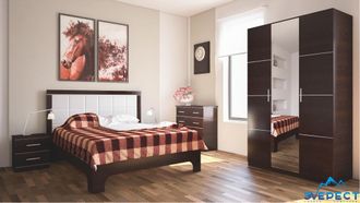 КРОВАТЬ ТРИНИТИ (венге), размер и основание на выбор