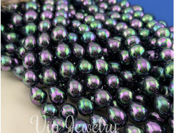 Жемчуг Майорка, цвет черный перламутр, размер 15*11