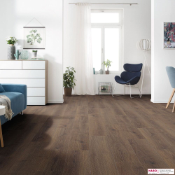 Декор ламината Haro Tritty 100 Дуб Контура Дымчатый 538697 в интерьере комнаты