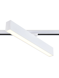 Трековый однофазный светодиодный светильник GL 6769 WH белый LED 24W 3000K 600*22*48