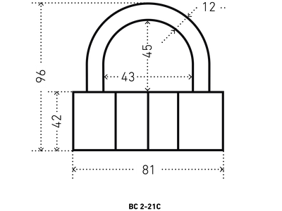 Замок навесной ВС2-21С [8780]