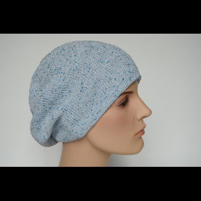 Белый берет весна - осень с голубым люрексом Vizio Италия 7078
