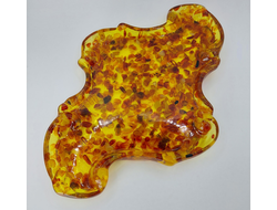 Поднос фигурный с мелким янтарем