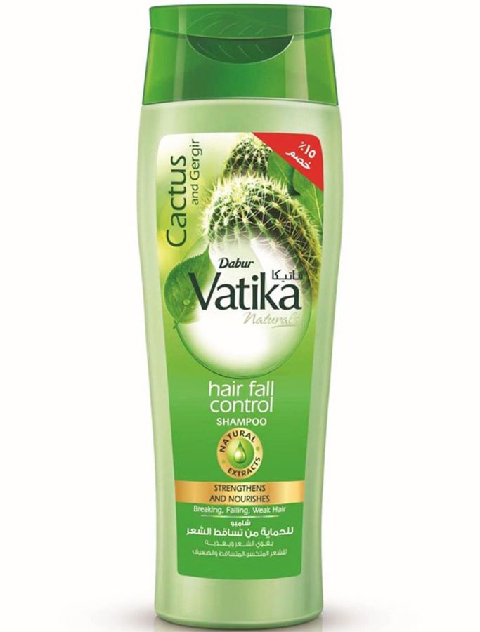 Шампунь против выпадения волос Dabur Vatika с кактусом, усьмой и чесноком (Индия)