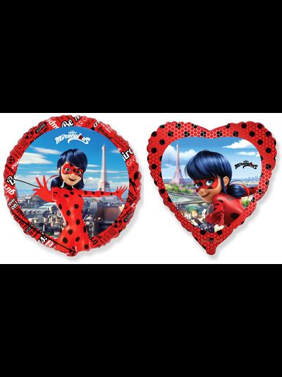 Шар 18"/46 см Круг/Сердце "Леди Баг
