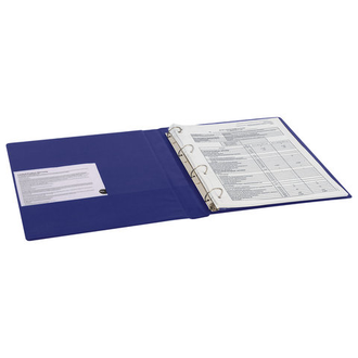 Папка на 4 кольцах BRAUBERG, картон/ПВХ, 40 мм, синяя, до 250 листов (удвоенный срок службы), 228392