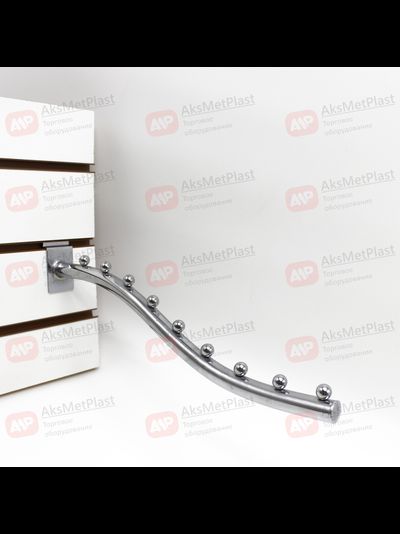 K008 Кронштейн для экономпанелей, наклонный, изогнутый с 9-ю шариками, d-19 мм, длинна 400 мм, хром