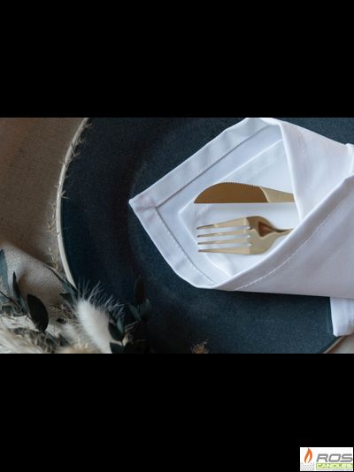 Текстильная салфетка для ресторана 45*45см, белая, евроуголок, без рисунка