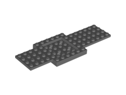 Vehicle, Base 6 x 16 x 2/3 with 4 x 4 Recessed Center and 4 Holes, Dark Bluish Gray (52037 / 4259901 / 6249995)