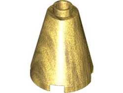 Cone 2 x 2 x 2 - Open Stud, Pearl Gold (3942c / 6058391 / 6092672)
