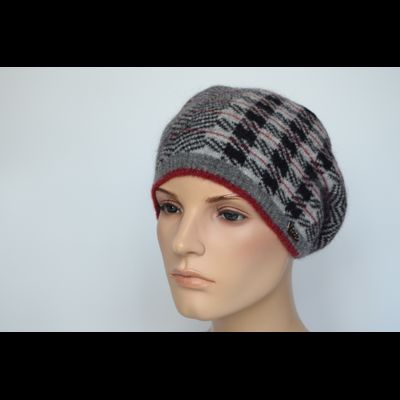 Женский берет в клетку Vizio Италия 8076 BO серый