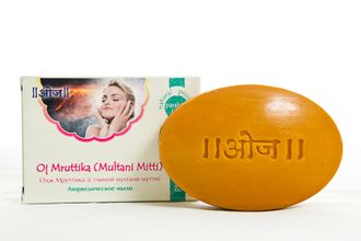 Аюрведическое мыло Одж Мруттика (с глиной мултани мутти) Oj Mruttika (Multani Mitti), 100 гр