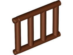 Bar 1 x 4 x 3 Grille with End Protrusions, Reddish Brown (62113 6271128)