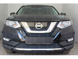 Защита радиатора Nissan X-Trail T32 2018- black верх PREMIUM