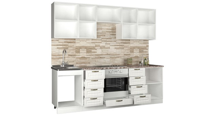 Кухня "Агава" 2,4м МДФ (Эра) лиственница светлая