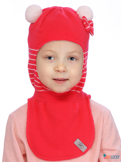 Шапка-шлем "Молли" 18202-03, цвет ярко-розовый, р. 52-54