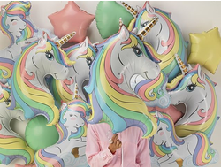 Фольгированный шар "Голова Единорога (Макарунс)"