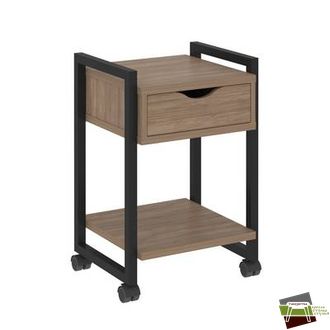 Loft Тумба на колесных опорах с ящ. и полкой VR.L-T1.K Дуб Аризона/Металл Черный 500*460*767