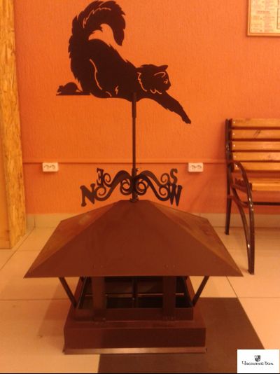 Дымник на трубу дымохода с флюгером