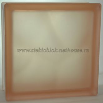 Стеклоблок Vitrablok (Чехия) &quot;Волна&quot;, окрашенный в массе, Розовый матовый