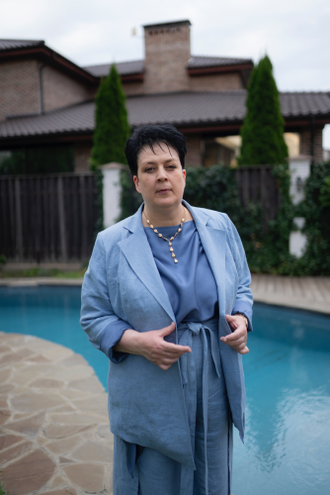 Жакет «Регина», голубой — 100% лён