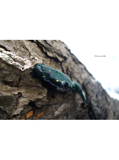 Подвеска "Рыба Древних" в тёмно-зелёной цветовой гамме