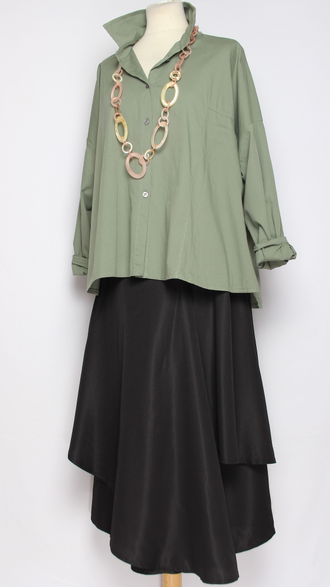 Рубашка хлопок "Большой карман" яблоко, хаки до р.56