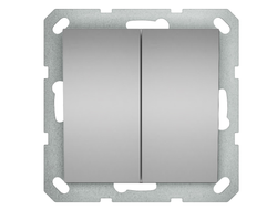 1L109ST Выключатель двухклавишный проходной, сталь