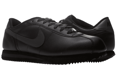 Nike Cortez Leather Black (Черные) сбоку