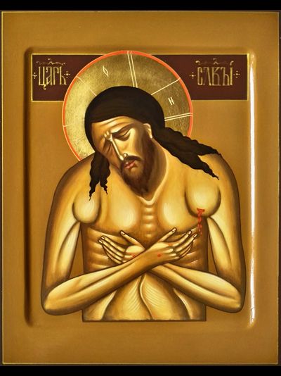 Царь Славы.Образ Господа Вседержителя (Спасителя). Рукописная икона.