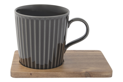 Набор кружек Время отдыха, чёрная, светло-оливковая, 0,38 л, 2 шт