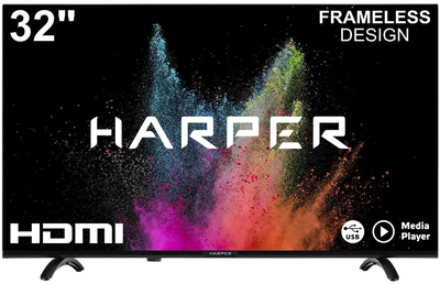 Телевизор Harper 32R720T, 32", HD Ready  Черный