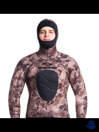 Гидрокостюм неопрен 7мм AquaTeam Hunter Brown У/н Sheico р.52