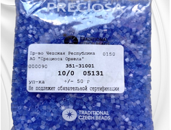 Голубой сатиновый бисер