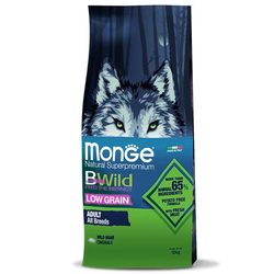 Monge Dog BWild Low Grain (Монж) низкозерновой корм для взрослых собак, с мясом дикого кабана 12 кг