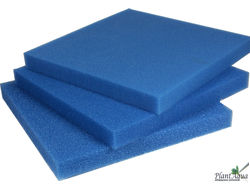 Губка для фильтра 500х500х20мм Синяя, Среднепористая